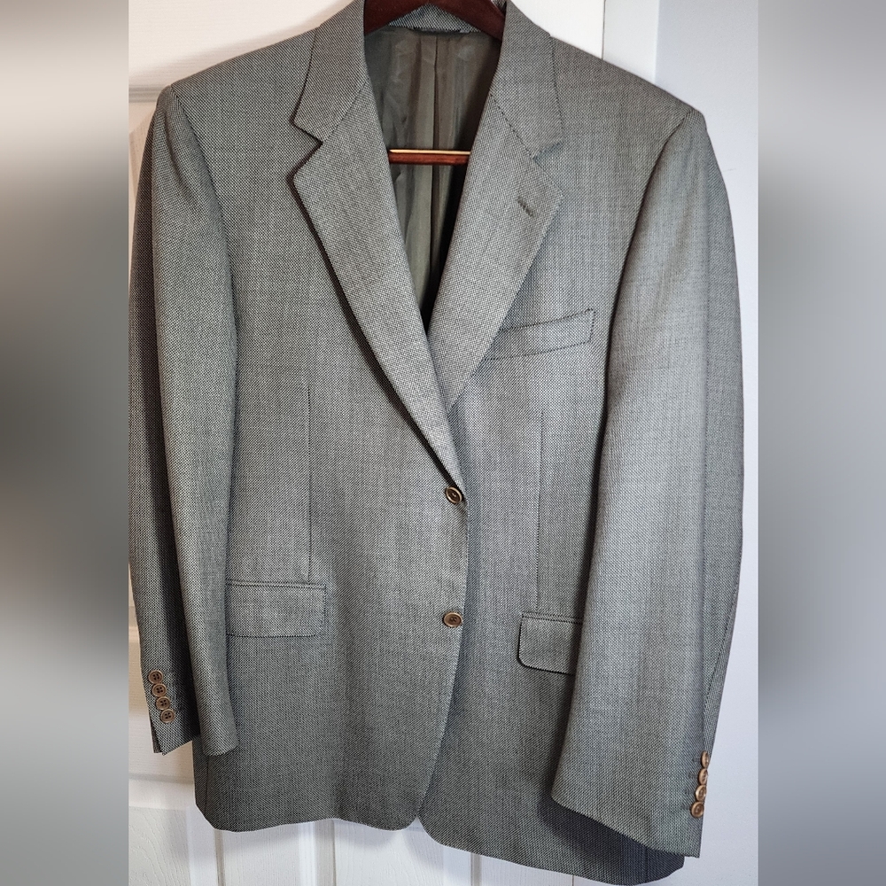 CANALI 100% pure virgin wool made in Italy sz 48 men's blazer coat hint green